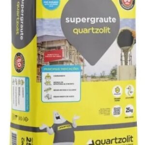 Supergraute 25 kg Quartzolit O que é o Supergraute 25 kg Quartzolit e para que serve O Supergraute Quartzolit é um graute cimentício industrializado, pronto para uso, projetado para preenchimento estrutural em áreas que demandam resistência elevada e baixa retração. Sua formulação proporciona fluidez e adensamento superior, garantindo preenchimento completo de cavidades e ancoragens. É utilizado em obras civis e industriais para reforçar estruturas, fixar máquinas, preencher falhas, calçar bases e promover estabilidade em pontos críticos. Características técnicas e diferenciais do Supergraute 25 kg Quartzolit O produto foi desenvolvido para oferecer segurança estrutural e desempenho superior. Entre suas principais características: Embalagem de 25 kg. Alta resistência mecânica inicial e final. Baixa retração e elevada estabilidade volumétrica. Fluidez ideal para preenchimento de espaços estreitos. Compatível com elementos metálicos e de concreto. Fácil preparo, necessitando apenas de adição de água. Excelente compactação sem necessidade de vibração intensa. Esses diferenciais garantem desempenho consistente em aplicações de alta exigência. Aplicações do Supergraute 25 kg Quartzolit O graute é adequado para diversos tipos de obras e reforços estruturais. Entre suas aplicações principais: Fixação de máquinas e equipamentos industriais. Chumbamento estrutural de bases, placas e chapas metálicas. Reforço de pilares, vigas e elementos de concreto. Calçamento de placas de apoio em estruturas industriais. Preenchimento de nichos, falhas e cavidades em concreto. Nivelamento e apoio de estruturas metálicas. Sua versatilidade permite uso em obras prediais, industriais e de infraestrutura. Vantagens de uso do Supergraute 25 kg Quartzolit O produto oferece inúmeras vantagens para a execução de reforços e preenchimentos estruturais: Facilidade de aplicação com excelente acabamento. Resistência mecânica superior para cargas elevadas. Preenchimento completo de cavidades devido à alta fluidez. Maior durabilidade e estabilidade após a cura. Compatibilidade com ambientes internos e externos. Rápida liberação para operações subsequentes. Essas vantagens proporcionam segurança e eficiência em obras complexas. Cuidados e recomendações de uso do Supergraute 25 kg Quartzolit Para obter o melhor desempenho do produto: Utilizar a quantidade correta de água indicada pelo fabricante. Preparo deve ser contínuo para evitar segregação. Aplicar sobre superfícies limpas, úmidas e sem poeira solta. Evitar exposição ao vento forte ou sol intenso durante a cura inicial. Realizar cura úmida conforme indicado. Não misturar com outros produtos ou aditivos. Esses cuidados asseguram o desempenho integral do graute. Segurança e manutenção no uso do Supergraute 25 kg Quartzolit Por ser um produto cimentício, recomenda-se: Utilizar EPIs (luvas, óculos e máscara). Evitar contato direto com a pele. Armazenar em local seco, longe de umidade. Realizar descarte adequado de embalagens e resíduos. Manter o produto longe do alcance de crianças. A correta manipulação evita acidentes e garante qualidade na aplicação. Por que escolher o Supergraute 25 kg Quartzolit A Quartzolit é referência em produtos para construção, oferecendo materiais seguros, eficientes e de durabilidade comprovada. O Supergraute apresenta excelente desempenho estrutural, aplicação intuitiva e qualidade superior, sendo uma escolha ideal para profissionais que buscam precisão e confiança em reforços e fixações. Perguntas Frequentes (FAQ) – Supergraute 25 kg Quartzolit O graute é pronto para uso? Sim, basta adicionar água na proporção recomendada. Ele pode ser usado para fixação de máquinas? Sim, é uma das principais aplicações do produto. Qual a cor do graute? Cinza, padrão para materiais cimentícios. Pode ser aplicado em ambientes externos? Sim, desde que observadas as condições de cura. É necessário vibrar o graute? Somente vibração leve, pois o produto já possui alta fluidez. Conclusão O Supergraute 25 kg Quartzolit é um graute cimentício de alta performance, ideal para reforços estruturais, chumbamentos e fixações industriais. Sua formulação de alta resistência, baixa retração e excelente fluidez garante segurança, qualidade e durabilidade, tornando-o uma solução confiável para obras de pequeno a grande porte. Meta Description (SEO) Supergraute 25 kg Quartzolit: graute de alta resistência, baixa retração e excelente fluidez para reforços estruturais, chumbamentos e bases industriais.