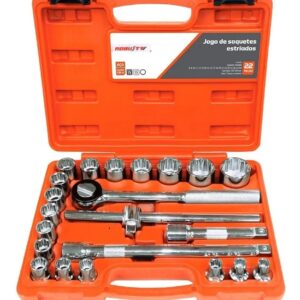 SOQUETE 12 ESTRIADO 22PCS 8 A 32MM ROBUST